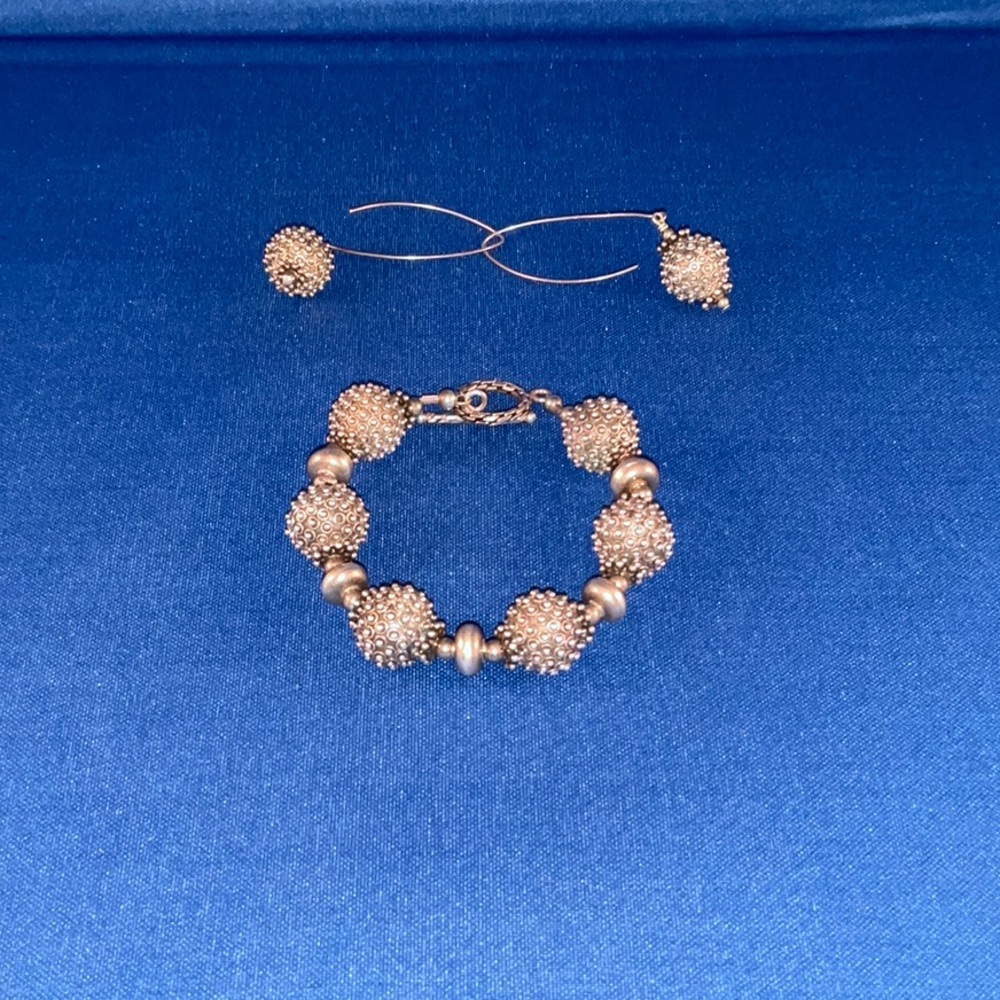 Von Schroeder Sterling Silver, 925, Drop Earrings And Bracelet View 2